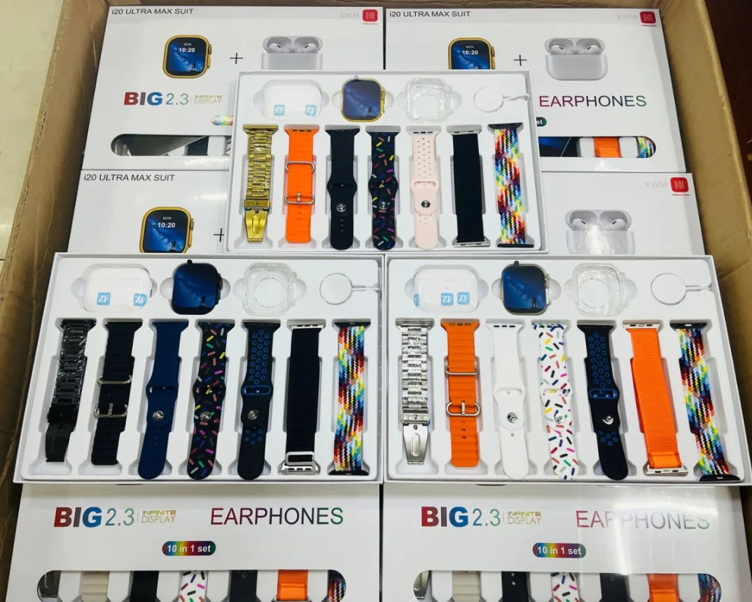 10 in 1 Smart Watch with Airpods Pro and 7 Straps - Premium Quality