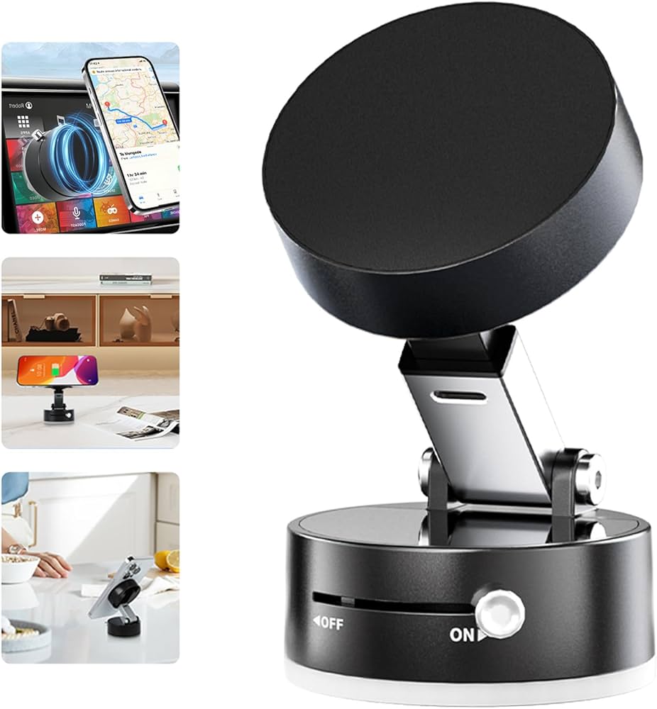 Magnetic Phone Holder Device - For Car/Mirror/Gym Use it Anywhere - Double-sided, 360° rotation