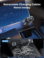 4-in-1 Fast Car Charger with Star Light- Type C, iPhone Type, USB-A, USB-C - Premium Quality