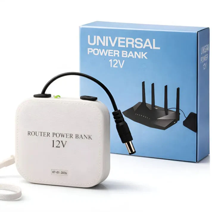WiFi Router UPS Power Bank, 12 Volts, 20,000 mAH Battery - 5 to 7 Hours Battery Life - Best Quality