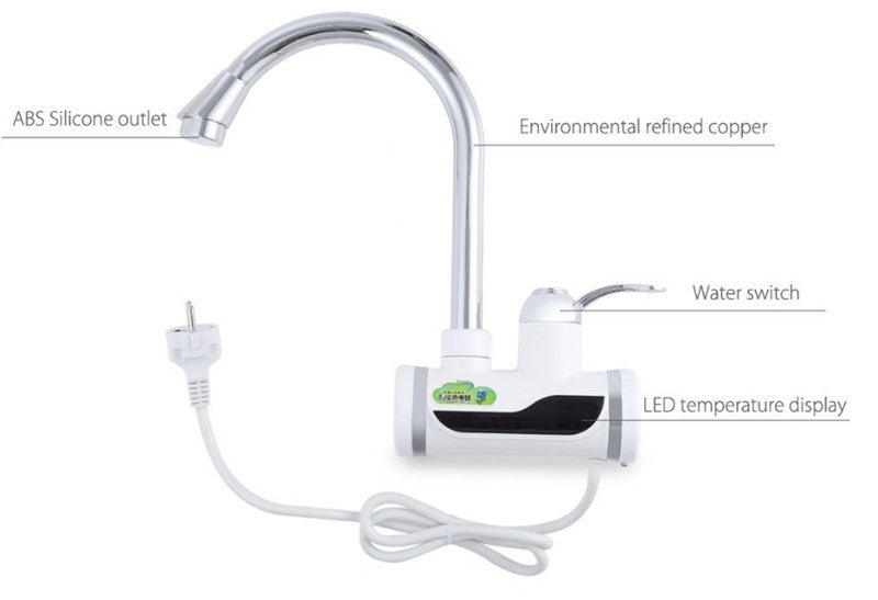 Electric Kitchen Instant Water Heater Tap - 2500W - Easy Installation