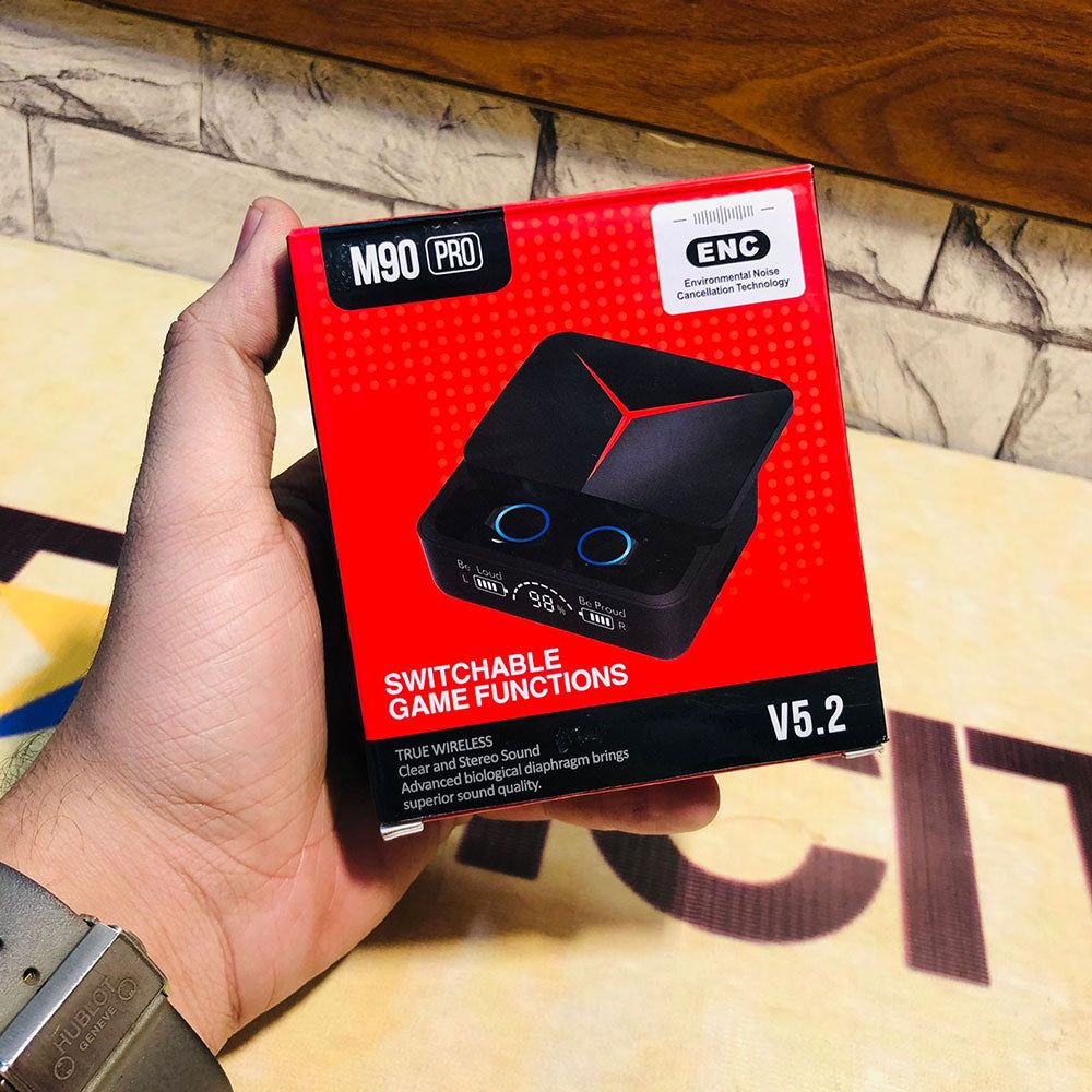 M90 Pro Gaming Earbuds – Bluetooth 5.3 Wireless Earphones with ENC Noise Reduction