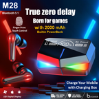 M28 TWS Wireless Earbuds With Charging Case Premium Quality Smooth Sound - for gaming & Music